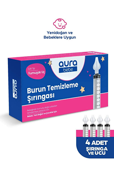 Aura Bebe Bebek Burun Temizleme Şırıngası 4'lü