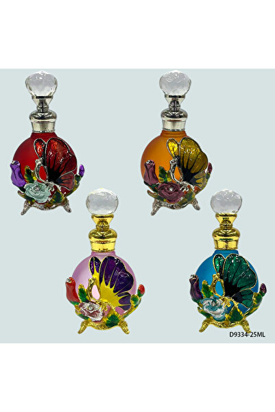 NUJET 4 قطع زجاجة عطر كريستالية للزيوت العطرية سعة 25 مل D9334
