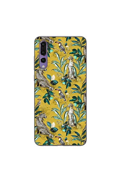 OEM Θήκη συμβατή με Huawei P20 Pro από σιλικόνη gel TPU με κίτρινο σχέδιο ζού...