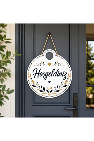 AA Shop Hoşgeldiniz Kapı Süsü Modern Dekoratif Ahşap Kapı Süsü Ev Giriş Kapı ...
