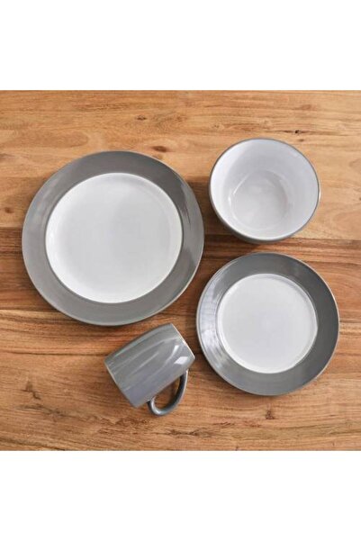 bity thok 16 Piece Porcelain Dinnerware Set – Elegant Gray