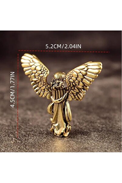 Generic Antique Brass Guardian Angel Figurine – 4.5 cm Height | Vintage-Style Decorative Desk Ornament & Home Décor Accent