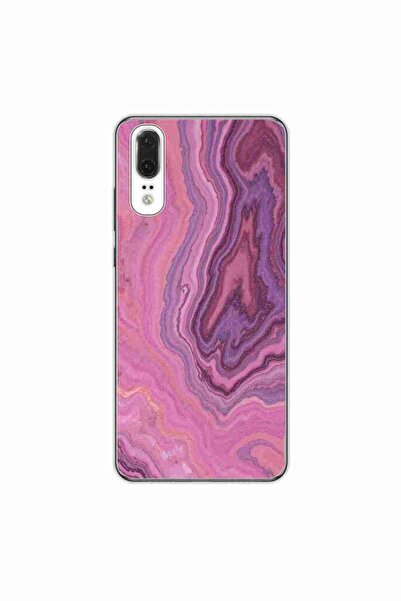 OEM Husa compatibila cu Huawei P20 Silicon Gel Tpu Model Pink Quartz Marble
