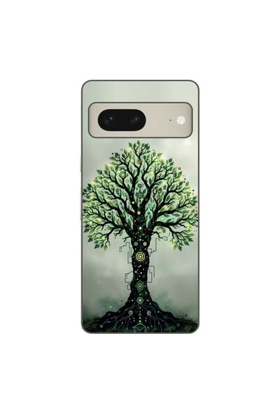 OEM Case compatible with Google Pixel 8 Silicone Gel Tpu Pattern Mystical Tree