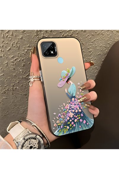 Hontinga Realme C21 Compatible Silicone Edge Hard Back Case Couple Phone Case...