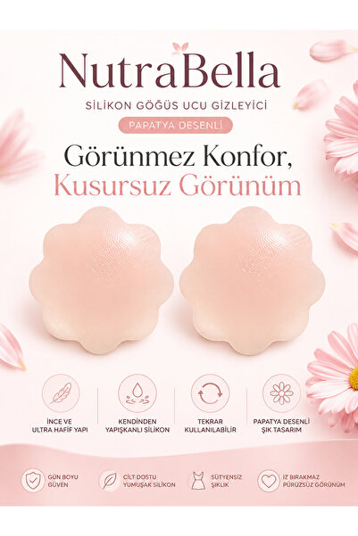 NutraBella Acoperitoare pentru mameloane din silicon, cu model margaretă, aut...