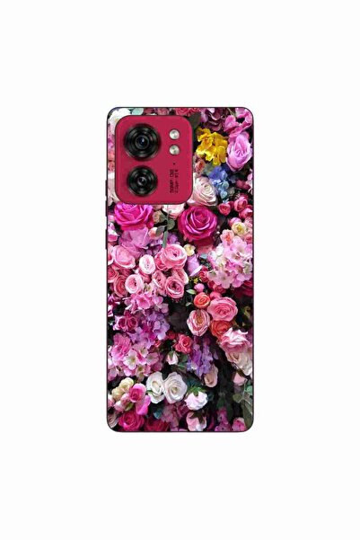 OEM Husa compatibila cu Motorola Edge 40 Silicon Gel Tpu Model Trandafiri Roz