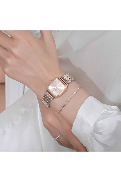 ORVILLA Simple design stainless steel quartz two watches set for women elegan...
