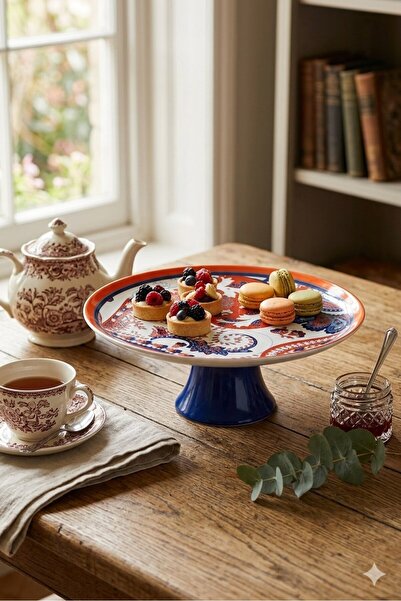 diğer 111 Vesta Bone 27 cm Standing Cake Stand