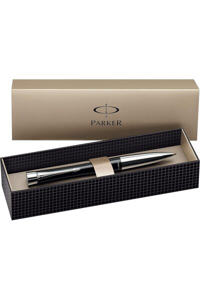 Parker Urban Ballpoint Pen with Chrome Trim and Medium Nib - Black Fashion, G...