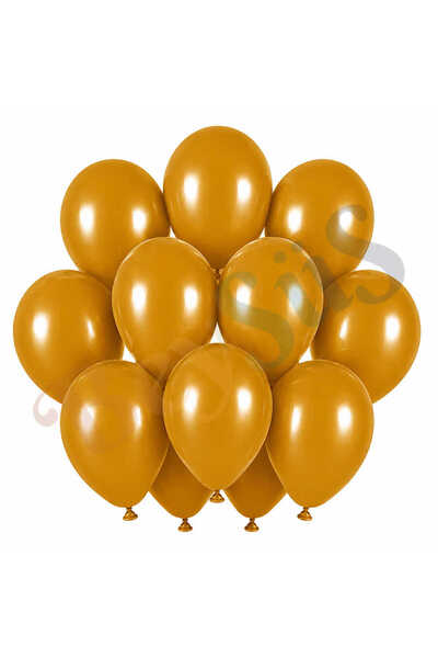 BeySüS Turmeric Color Latex Retro Balloon (30 cm) - 12 Pieces
