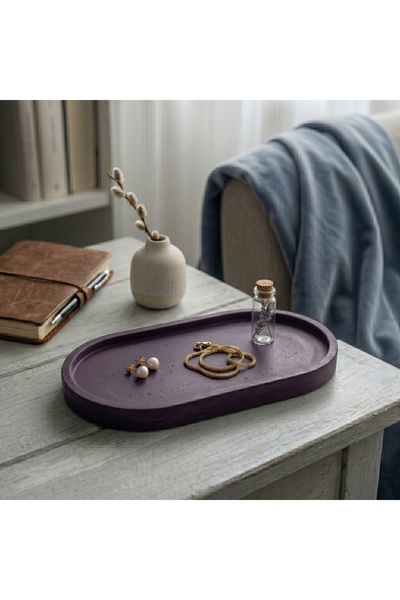 CANSEB Elegance Premium - 18cm - Decorative Tray - Plate - Concrete Serving D...