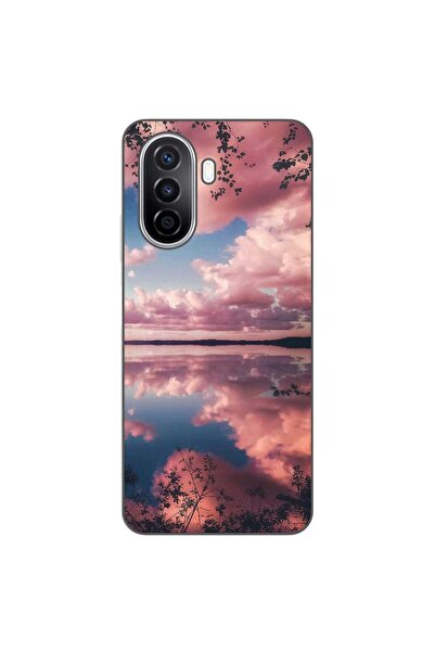 OEM Θήκη συμβατή με Huawei Nova Y70 Σιλικόνης Gel TPU Μοντέλο Ροζ Σύννεφα