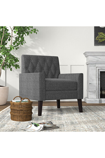 homejoyz Linen and Wood Chair Suede - Lino - 72X70X85 cm