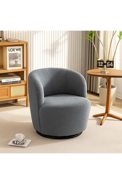 homejoyz Chair Boucle Fabric and Swedish Wood-Mystic Groove-66X52X69 cm
