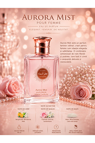 V.V LOVE Aurora Mist EDP Women's Perfume 100 ml – Powdery Floral and Elegant