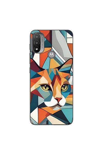 OEM Husa compatibila cu Motorola Moto E20 Silicon Gel Tpu Model Cubic Cat Art