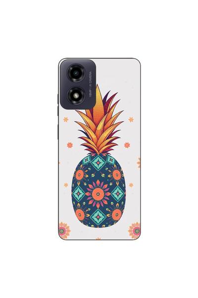 OEM Θήκη συμβατή με Motorola Moto G04 Σιλικόνης Gel TPU με σχέδιο Φλοράλ Ανανά