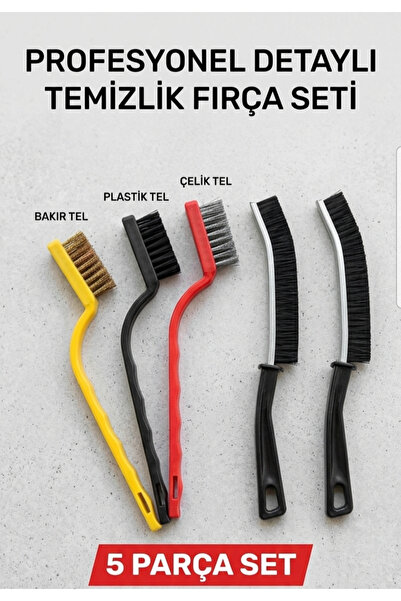 BRE HOME 5'li Profesyonel Detaylı Temizlik Fırça Seti 5 Parça - Oto Detay, Pa...