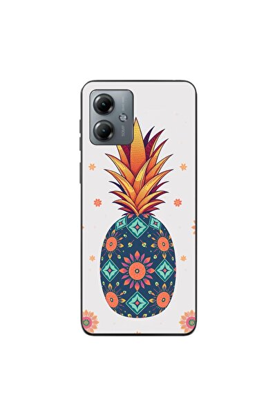 OEM Θήκη συμβατή με Motorola Moto G14 Σιλικόνης Gel TPU με σχέδιο Φλοράλ Ανανά