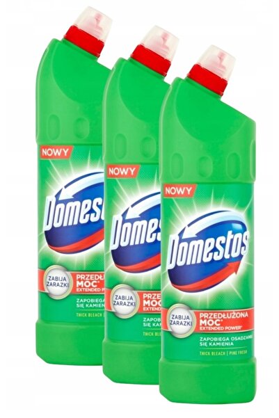 Domestos Pachet dezinfectant WC Domestos, 3 x750ml, Pin Fresh, gel, eficient,...