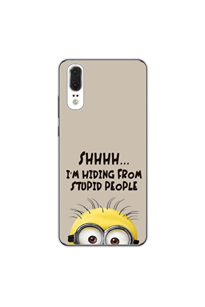 OEM Husa compatibila cu Huawei P20 Silicon Gel Tpu Model Mesaj Minion Shhhh
