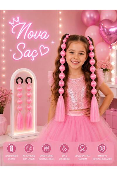 NOVA SAÇ Braids saç örgüsü saç tokası - pembe -2 Adet