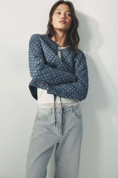 H&M Quilted tie-front jacket