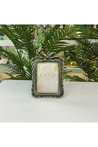 goldhomedesign Fiyonk Detaylı Dekoratif Fotoğraf Çerçevesi 13x18 cm