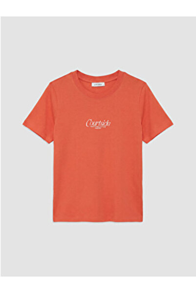 LC Waikiki New Season Red Printed 100% Cotton Women's T-Shirt