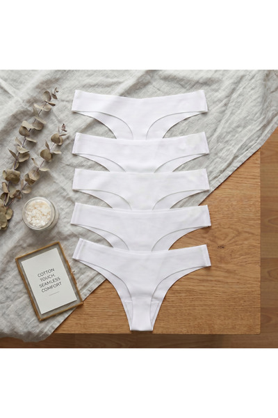 LavAura Lazer Kesim Dikişsiz İz Yapmayan 5'li Paket String-Tanga İç çamaşırı ...