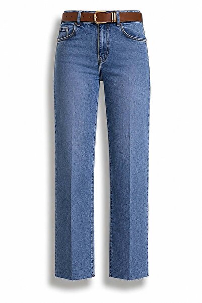 5in1Canpolat Mavi Kemerli Boyfit Jean 102