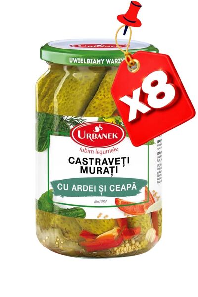 URBANEK Κομμένο σε φέτες ​ ​ αγγούρια, με πιπεριές και κρεμμύδια 500γρ x8
