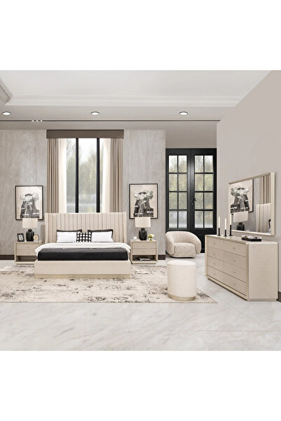 Midas Furniture WOODEN BEDROOM SET KING SIZE WITHOUT WARDROBE 226X217X140 CM ...