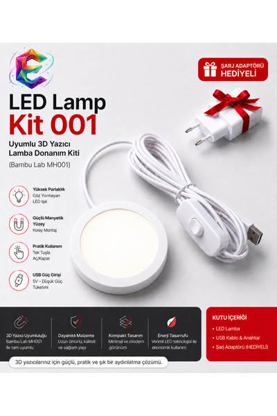 ETN LED Lamp - Kit 001 Uyumlu 3D Yazıcı Lamba Donanım Kiti (Bambu Lab MH001) ...