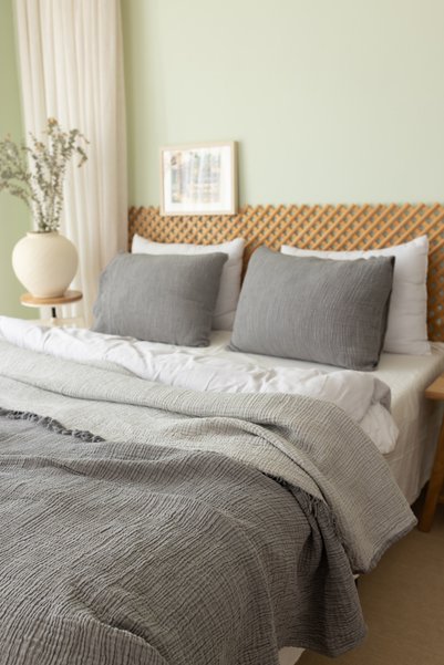 COMO HOME 4 Layer Muslin 100% Cotton Single Bedspread/Bed Throw 160X230Cm