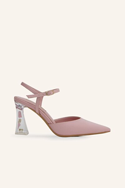 MARCATELLI Pembe Saten Lily Topuklu Ayakkabı