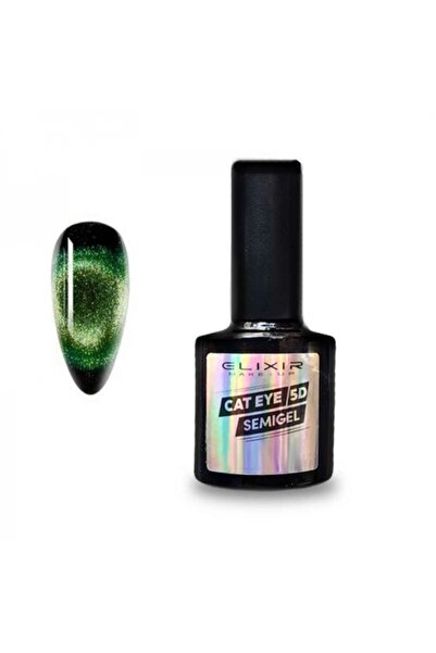 Elixir CAT EYE 5D SEMI GEL (ΗΜΙΜΟΝΙΜΟ ΒΕΡΝΙΚΙ) - 1158 (YellowGreen CAT) 8ML
