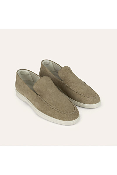 Mudo Men's Mink Color Suede Loafer Shoes