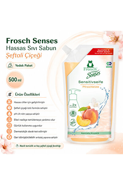 Frosch Senses Şeftali Çiçeği Hassas Krem Sabun – Doğal İçerikli, Cilt Dostu, ...