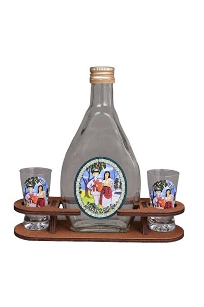 OEM Set Tuica Tarani România 250 ml, cu pahare de 25 ml pe suport de lemn