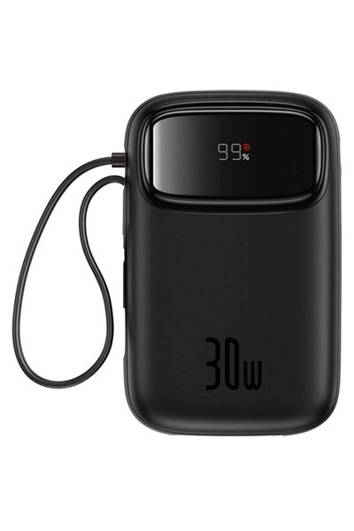 Baseus Power bank Baseus, QPow 2, 10000mAh, 30W, 2xUSB-C, Μαύρο