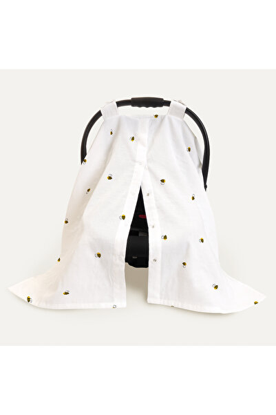 Casadora Baby Happy Bee 100% Organic Cotton Uv Protected Muslin Stroller Cove...