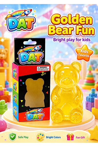 DAT Gummy Bear Squishy Toy for Kids – Translucent Squeeze Fidget Sensory Stre...