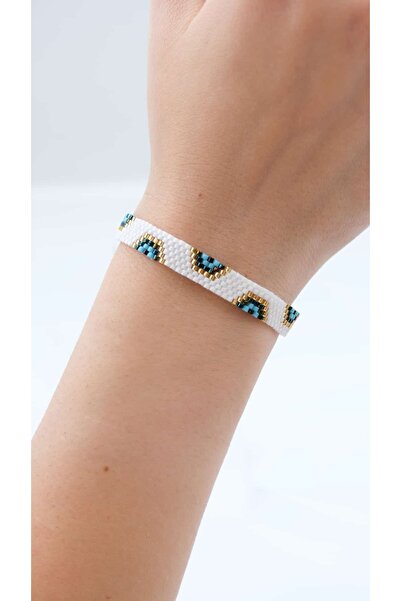 Jerie Nazar Bead Detail Miyuki Knitted Bracelet