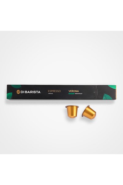 DI BARISTA Verona Espresso Capsules - Set of 5 sleeves | Ethiopian Arabica Coffee Pods | Nespresso Compatible | Medium Roast