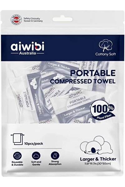 Aiwibi Portable Compressed Towel, 100% Plant Fiber Disposable Face Towels, So...
