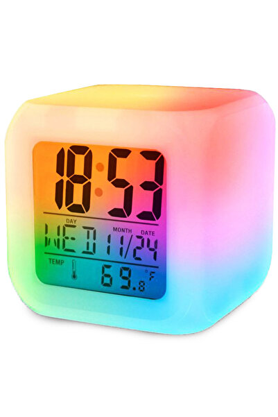 Ayawaska Ceas desteptator digital pentru copii, schimbare lumina 7 culori, af...