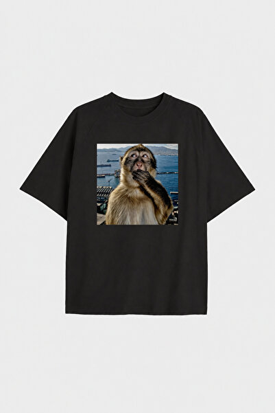 Auryne Jewelry Unisex Shy Monkey Themed T-Shirt 100% Organic Cotton Crew Neck...