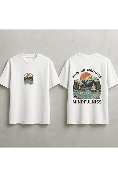 MAGORS Unisex Front and Back Printed Mindfulness, Black Lotus Flower, Mandala...